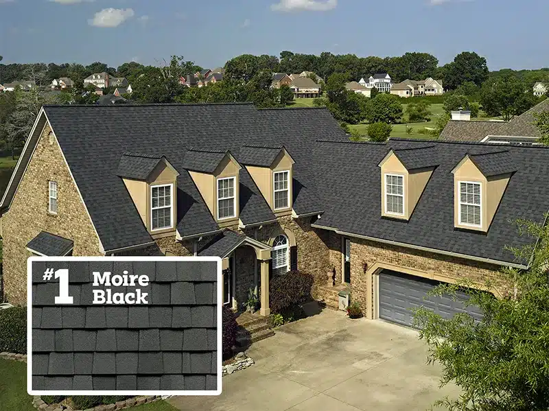 Moire Black shingle roof 