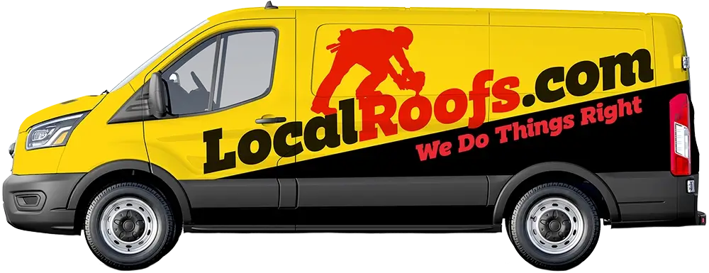 LocalRoofs wrapped van - We do things right