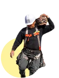 LocalRoofs roofer carrying tiles