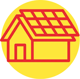 Solar panels on the roof of a house