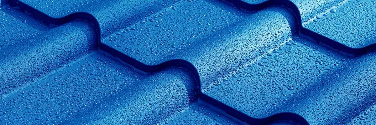 Blue metal shingles