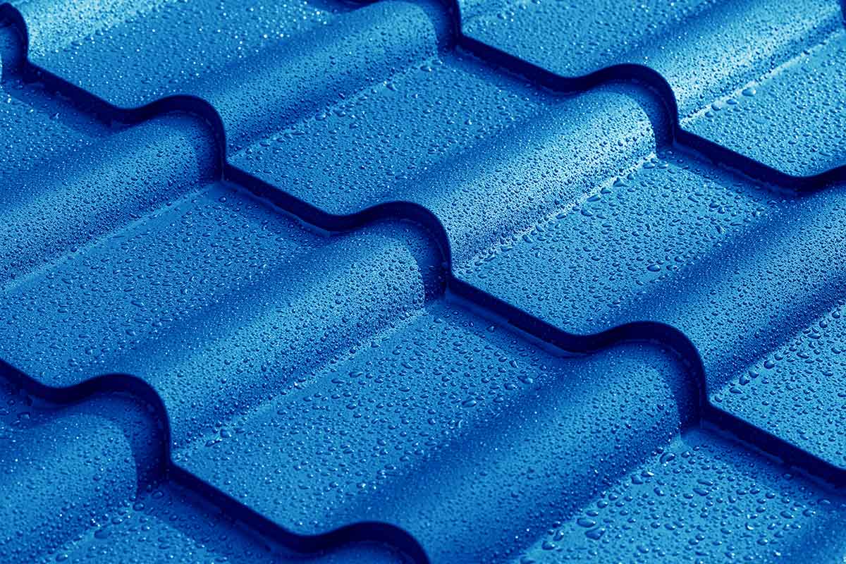 Blue metal shingles